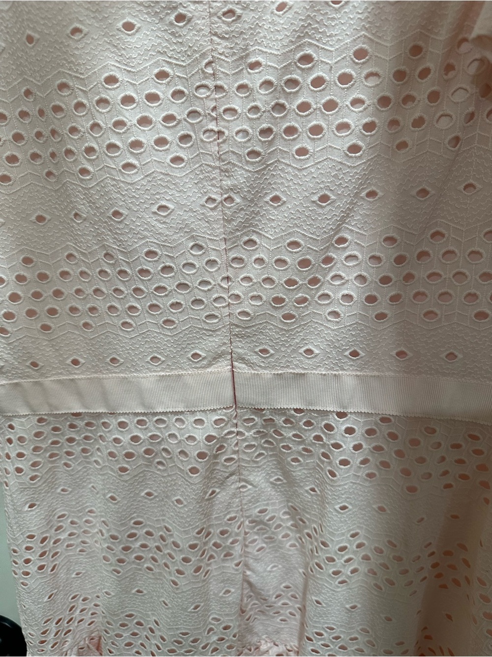 Light Pink Eyelet Ruffle Midi Dress - Picture 6 of 8